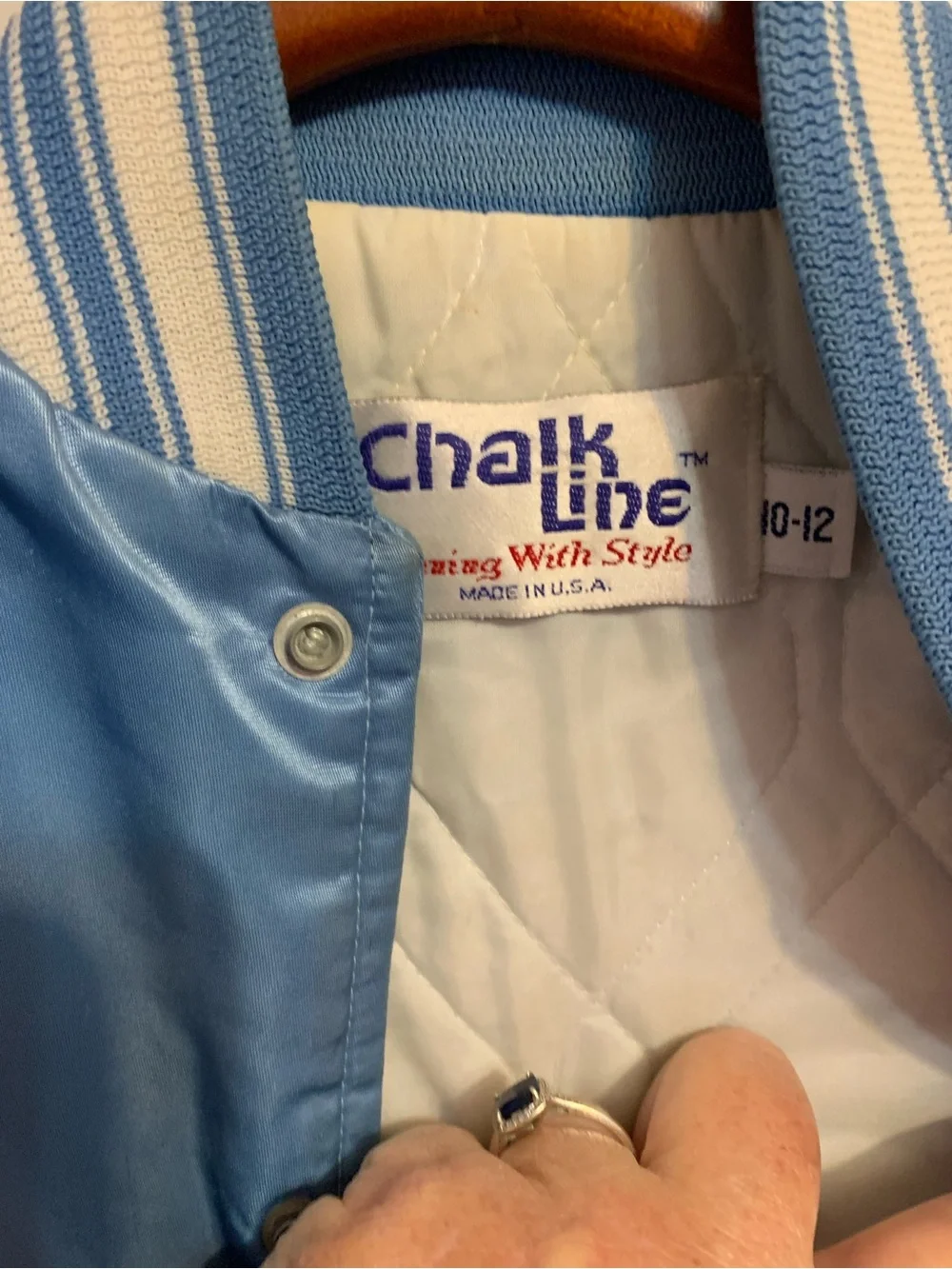 Vintage 1980s Chalk Line UNC Tar Heels Satin Bomber‎ Jacket Kids 10-12